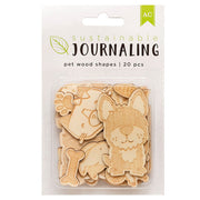 SALE AMERICAN CRAFTS Journaling - Pet wood shapes 20pc